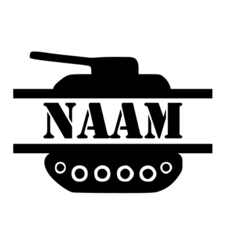 Naamsticker legertank